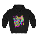 woof! CMYK all gender Heavy Blend™ Full Zip Hooded Sweatshirt