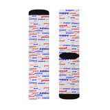 pup puppy pupper woof Sublimation Socks red white and blue