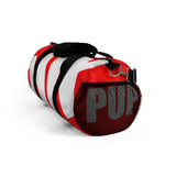 PUP custom Duffle Bag over sized white on red graphic