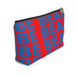 "be bear" Accessory Pouch w T-bottom (red and blue graphic)