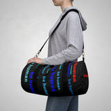 "be human" Duffle / gym Bag (blues with red all over graphic)