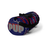custom wolf pup hybrid woof Duffle Bag crimson dark grey dark navy