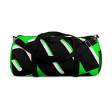 PUP custom Duffle Bag over sized black and white on bright green graphic