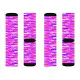 Copy of pup puppy pupper woof Sublimation Socks red white blue and pink
