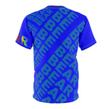"BE BEAR" All Over Print Tee (blue on blue)