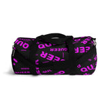 be queer, queer Duffle Bag (pink and black all over print)