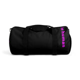 "be human" Duffle Bag (pink and black all over graphic)