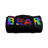 "destination bear" Duffle Bag (radial rainbow graphic)