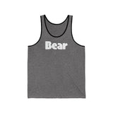 "summer bear" Bear all gender Jersey Tank white graphic