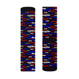 Copy of Copy of Copy of Copy of pup puppy pupper woof Sublimation Socks red white blue and black