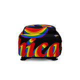 Chicago Pride Backpack (Made in USA) rainbow print.