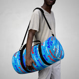 Pup puppy pupper woof Duffle Bag red white blue and light blue
