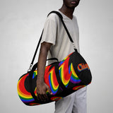 Chicago pride Duffle Bag rainbow print.