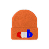 embroidered cub Knit Beanie red white and blue