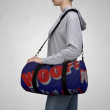 custom wolf pup hybrid woof Duffle Bag crimson dark grey dark navy