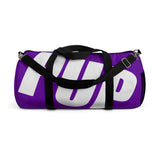 custom white and purple pup Duffle Bag V3