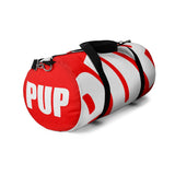 PUP custom Duffle Bag over sized white on red graphic