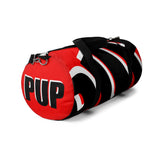 PUP custom Duffle Bag over sized black and white on red graphic