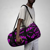 be queer, queer Duffle Bag (pink and black all over print)