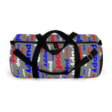 Pup puppy pupper woof custom Duffle Bag red white blue and grey