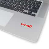 woof! red and white Kiss-Cut Stickers 4 sizes