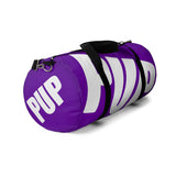 custom white and purple pup Duffle Bag V3