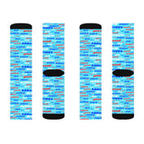 Copy of Copy of pup puppy pupper woof Sublimation Socks red white blue and light blue