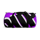 PUP custom Duffle Bag over sized black and white on purple graphic