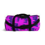 custom all over multi color pup and puppy on bright magenta Duffle Bag