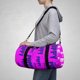 custom all over multi color pup and puppy on bright magenta Duffle Bag