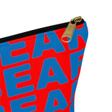 "be bear" Accessory Pouch w T-bottom (red and blue graphic)