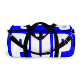 custom puppy Duffle Bag "PUP" blue and white version four