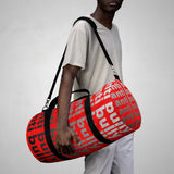 "be anti bully" anti bully Duffle Bag (white black red all over graphic)