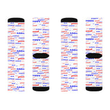 pup puppy pupper woof Sublimation Socks red white and blue