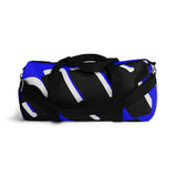 PUP custom Duffle Bag over sized black and white on blue graphic