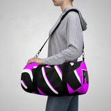 PUP custom Duffle Bag over sized black and white on pink graphic