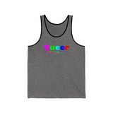 Queer all gender Jersey Tank funty tank rainbow graphic