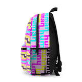 human just like you cmyk on pink Backpack (Made in USA)