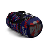 custom wolf pup hybrid woof Duffle Bag crimson dark grey dark navy
