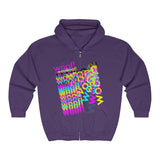 woof! CMYK all gender Heavy Blend™ Full Zip Hooded Sweatshirt