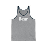 "summer bear" Bear all gender Jersey Tank white graphic