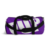 custom white and purple pup Duffle Bag V3