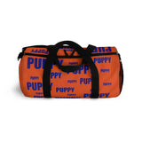 custom puppy duffle bag dark blue and orange version 2