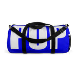 custom puppy Duffle Bag "PUP" blue and white version four