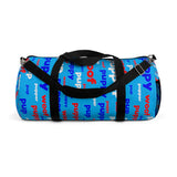 Pup puppy pupper woof Duffle Bag red white blue and light blue
