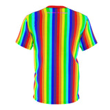 be human candy stripe rainbow all over print tee