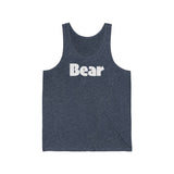 "summer bear" Bear all gender Jersey Tank white graphic