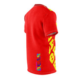 "BE BEAR" All Over Print Tee (red and yellow)