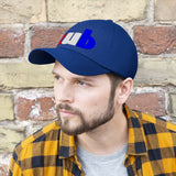embroidered CUB Unisex Twill Hat red white and blue