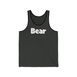 "summer bear" Bear all gender Jersey Tank white graphic